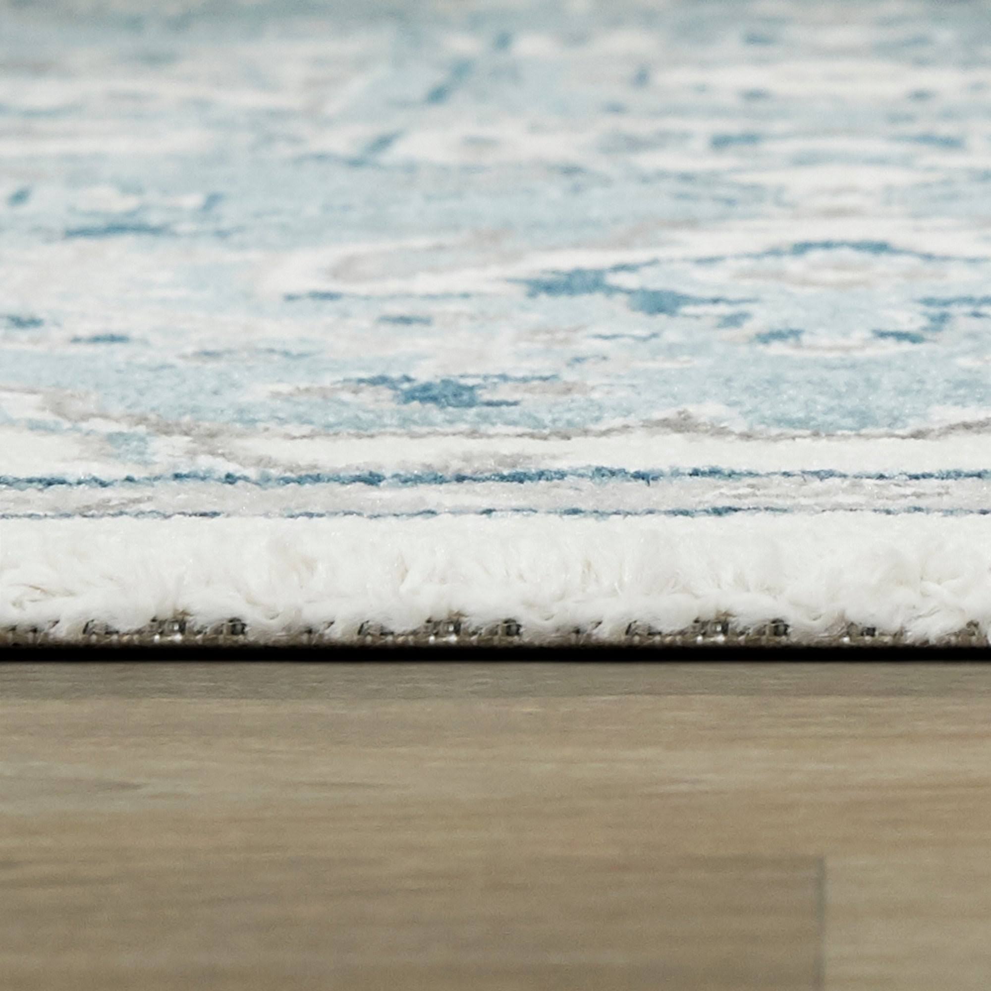 BALTA Luna Light Blue 5 ft. x 7 ft. Persian Medallion Area Rug