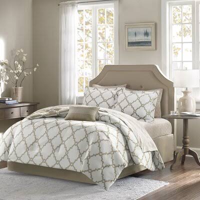 Reversible Comforter Set Size: Queen Comforter + 8 Additional Pieces, Color: Taupe