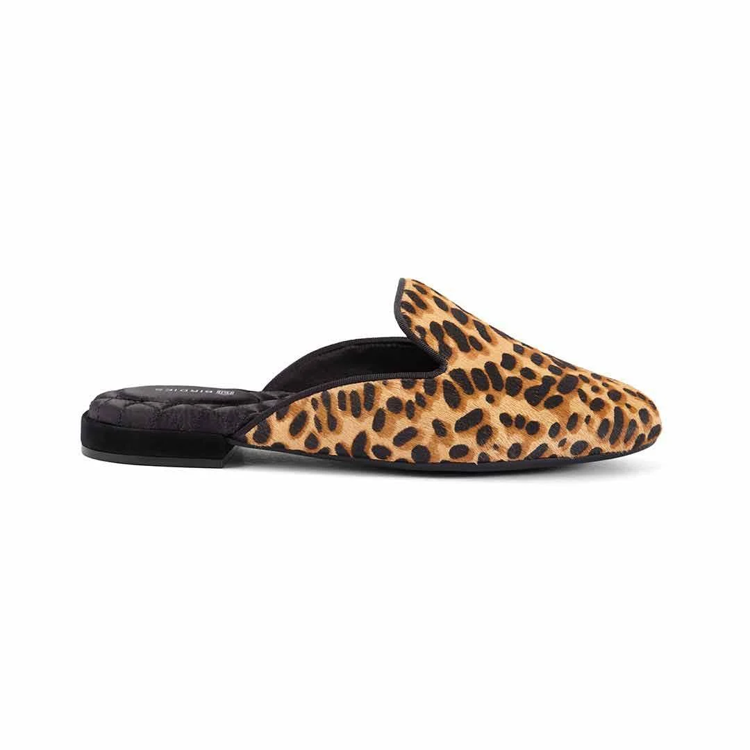 Birdies The Phoebe - Cheetah Print Slides, Size 5.5, Calf Hair