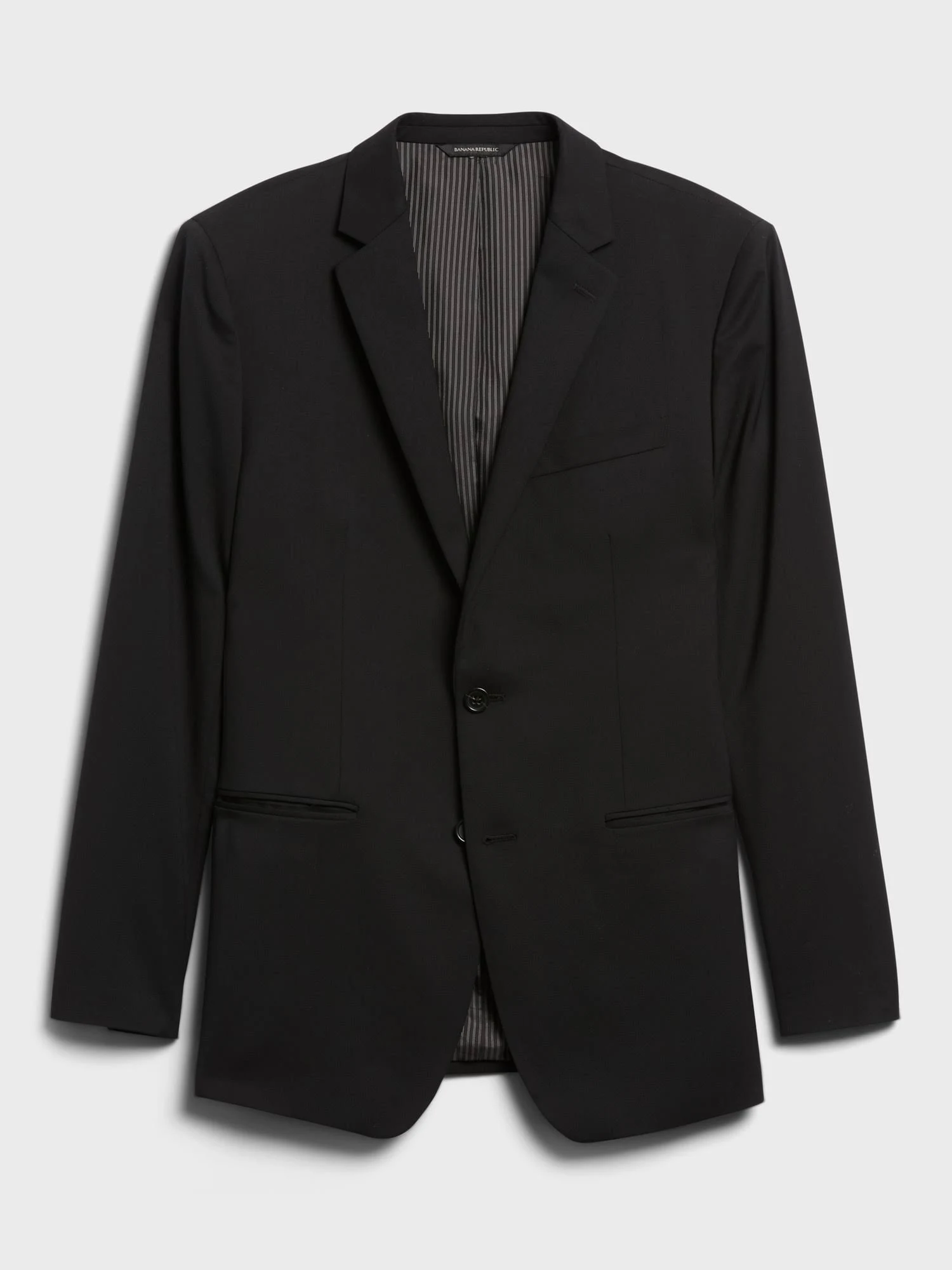 Banana Republic Men's Slim Solid Italian Wool Suit Jacket Black Size 46 Long