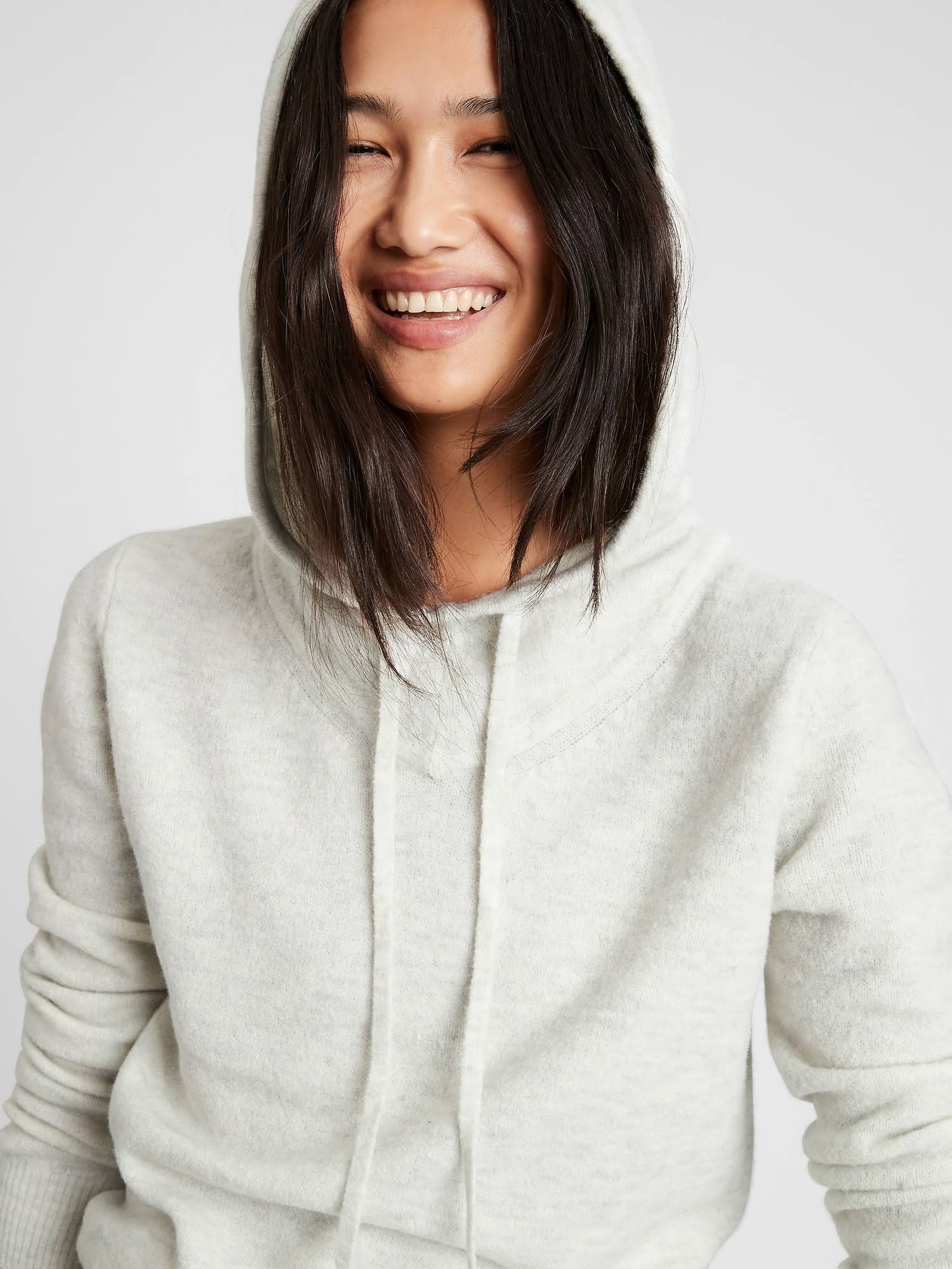 Banana Republic Women's Sweater Hoodie Light Gray Size S