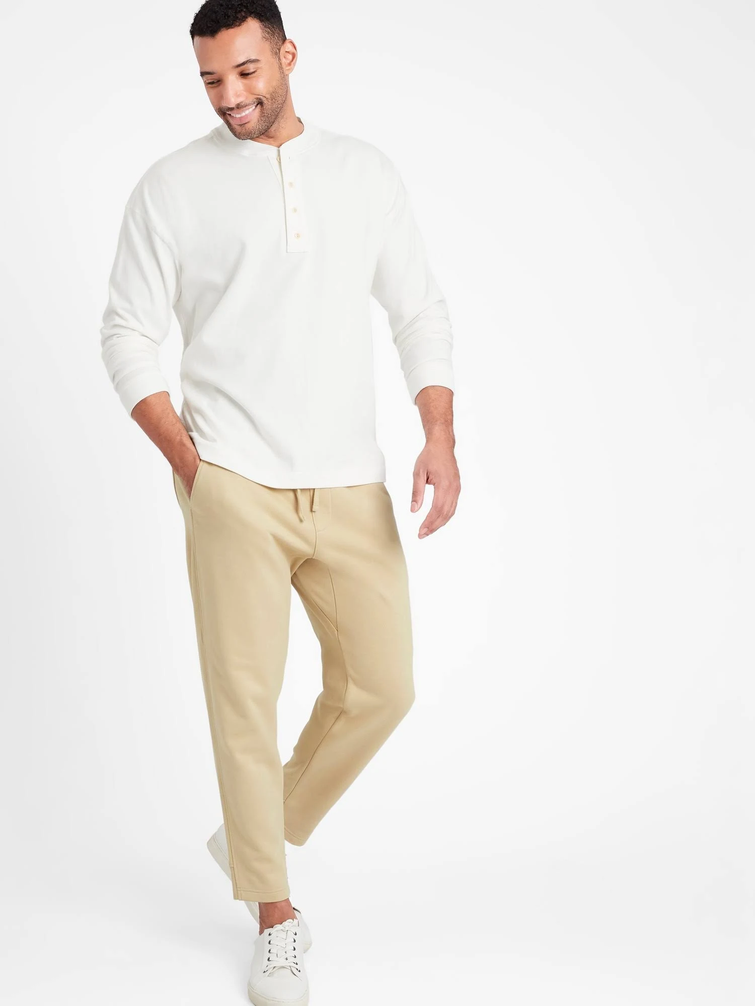Banana Republic Men's French Terry Jogger Beige Baja Sand Size XL