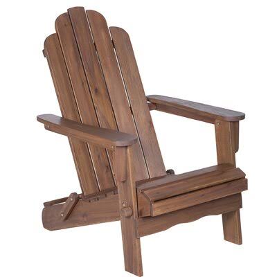 Imane Wood Folding Adirondack Chair Color: Dark Brown