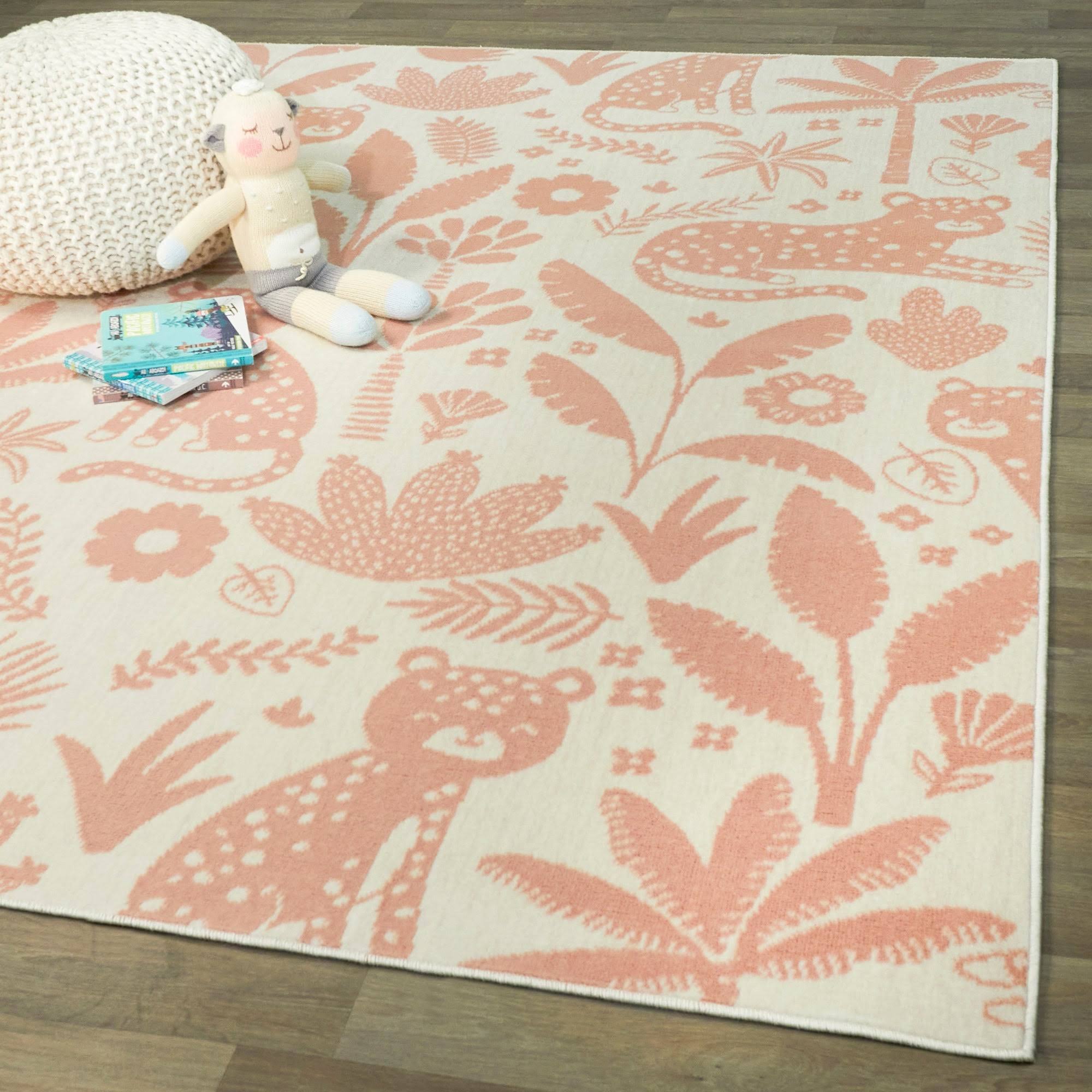 Balta Serengeti Pink 4 ft. x 6 ft. Kids Area Rug