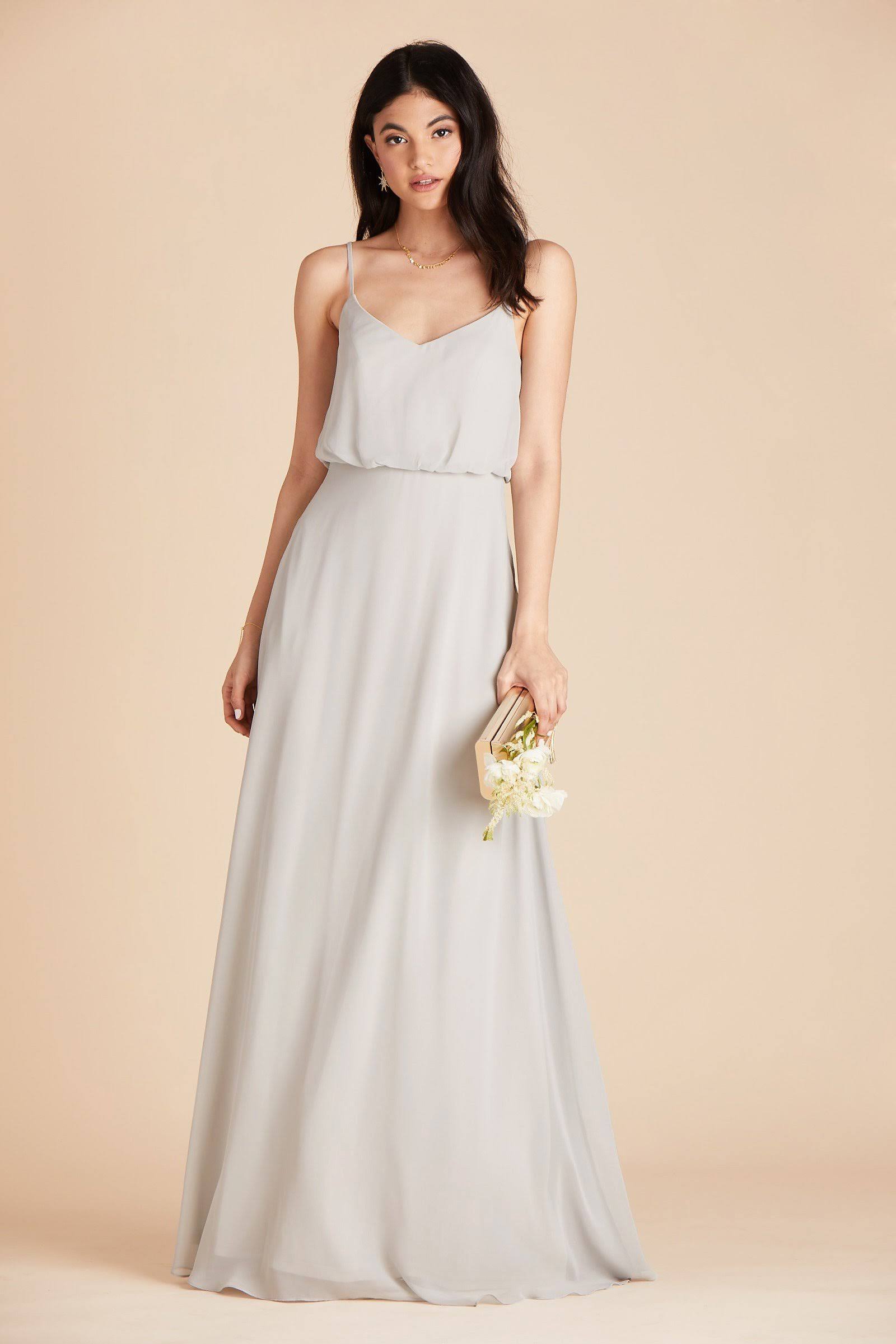 Gwennie Chiffon Bridesmaid Dress in Dove Gray Xs / Dove Gray