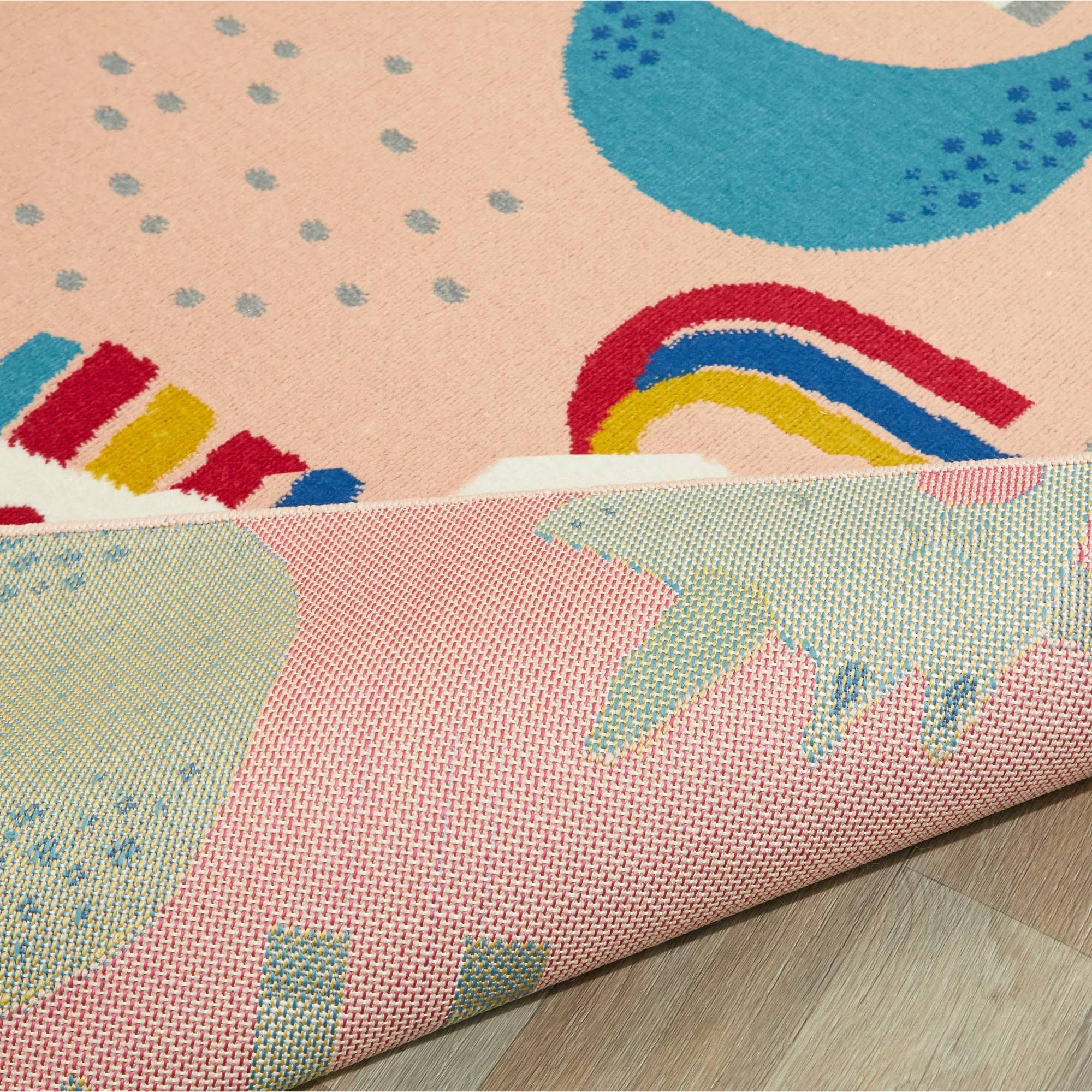 Balta Rainbow Unicorn Pink 4 ft. x 6 ft. Area Rug