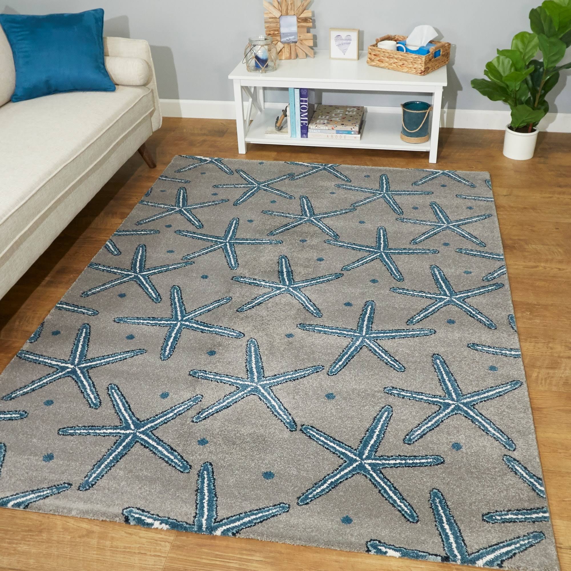 BALTA Massau Grey 5 ft. x 7 ft. Coastal Starfish Area Rug