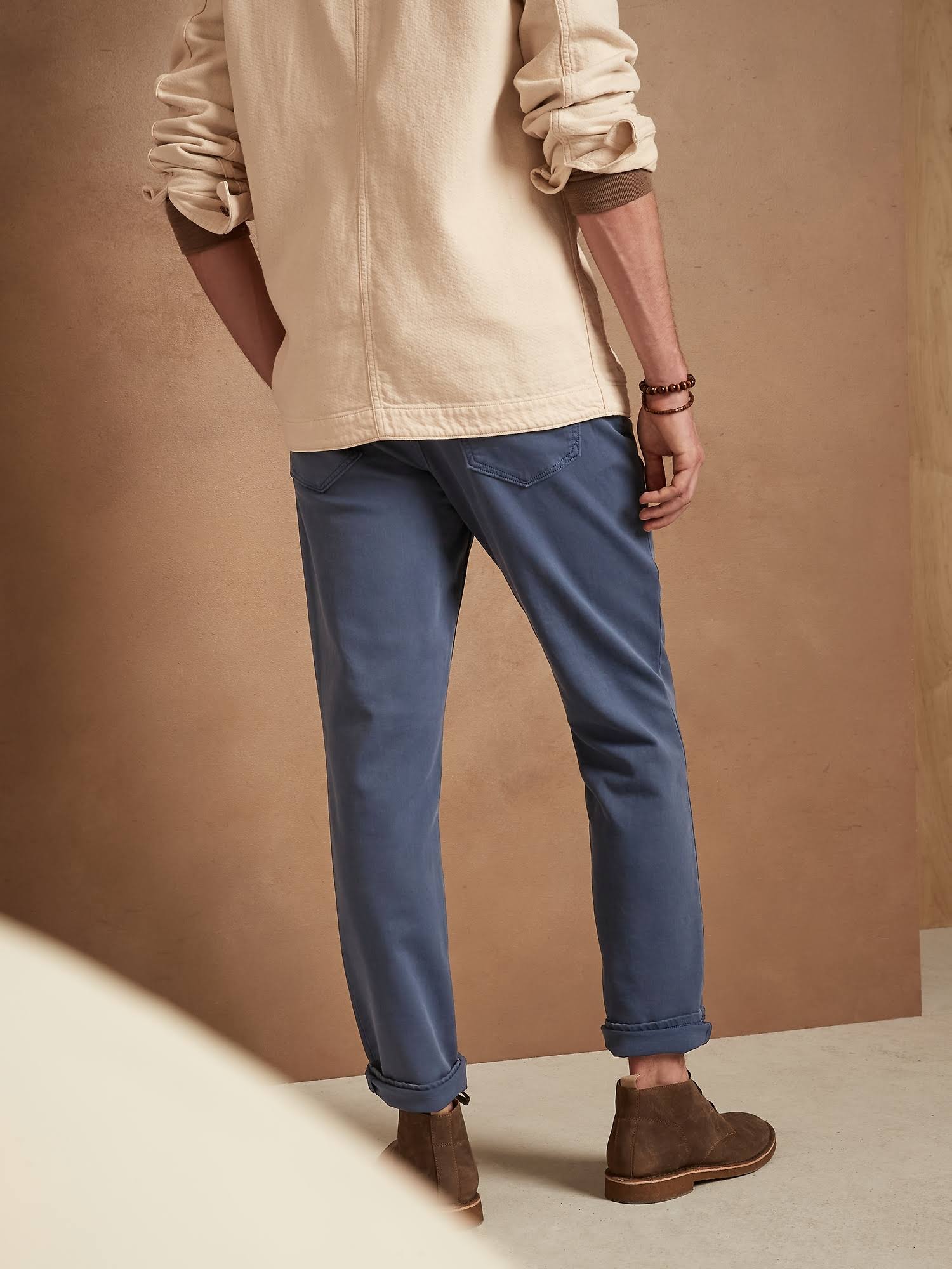 Banana Republic Men's Slim Traveler Pant Sullivan Blue Size 40W 34L