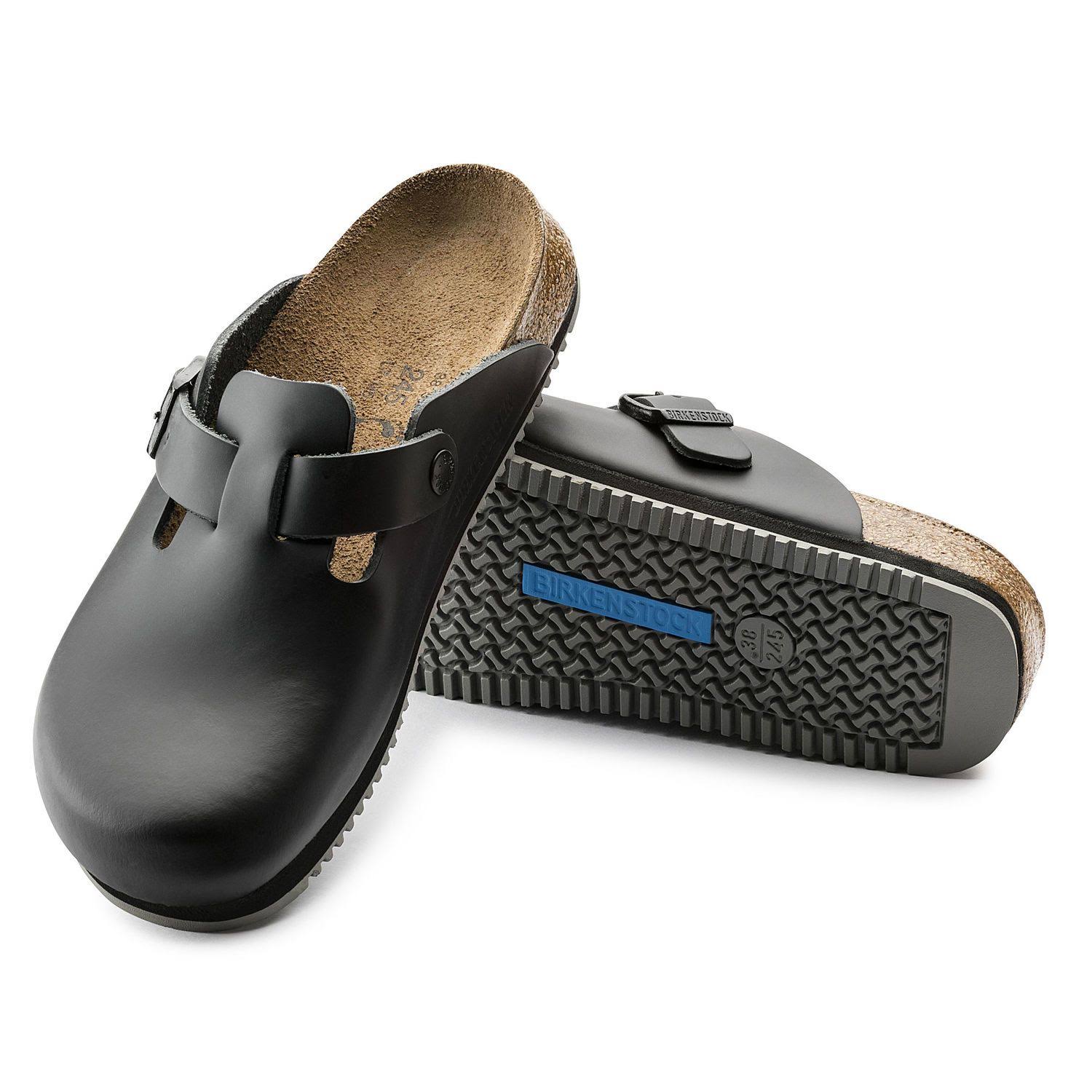 Birkenstock Unisex Boston Super Grip Black Clog - 38 Reg