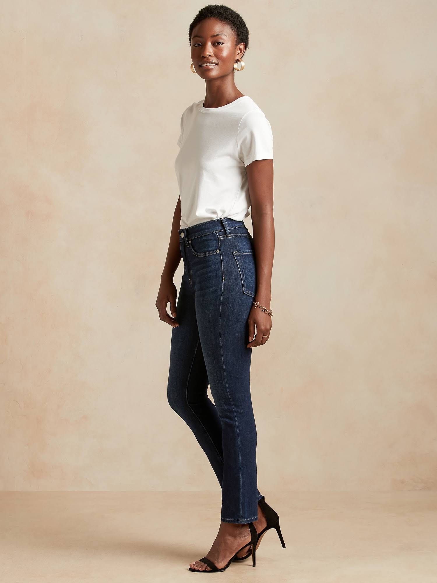 Banana Republic Women's High-Rise Slim Jean Dark Wash Tall Size 27 Long