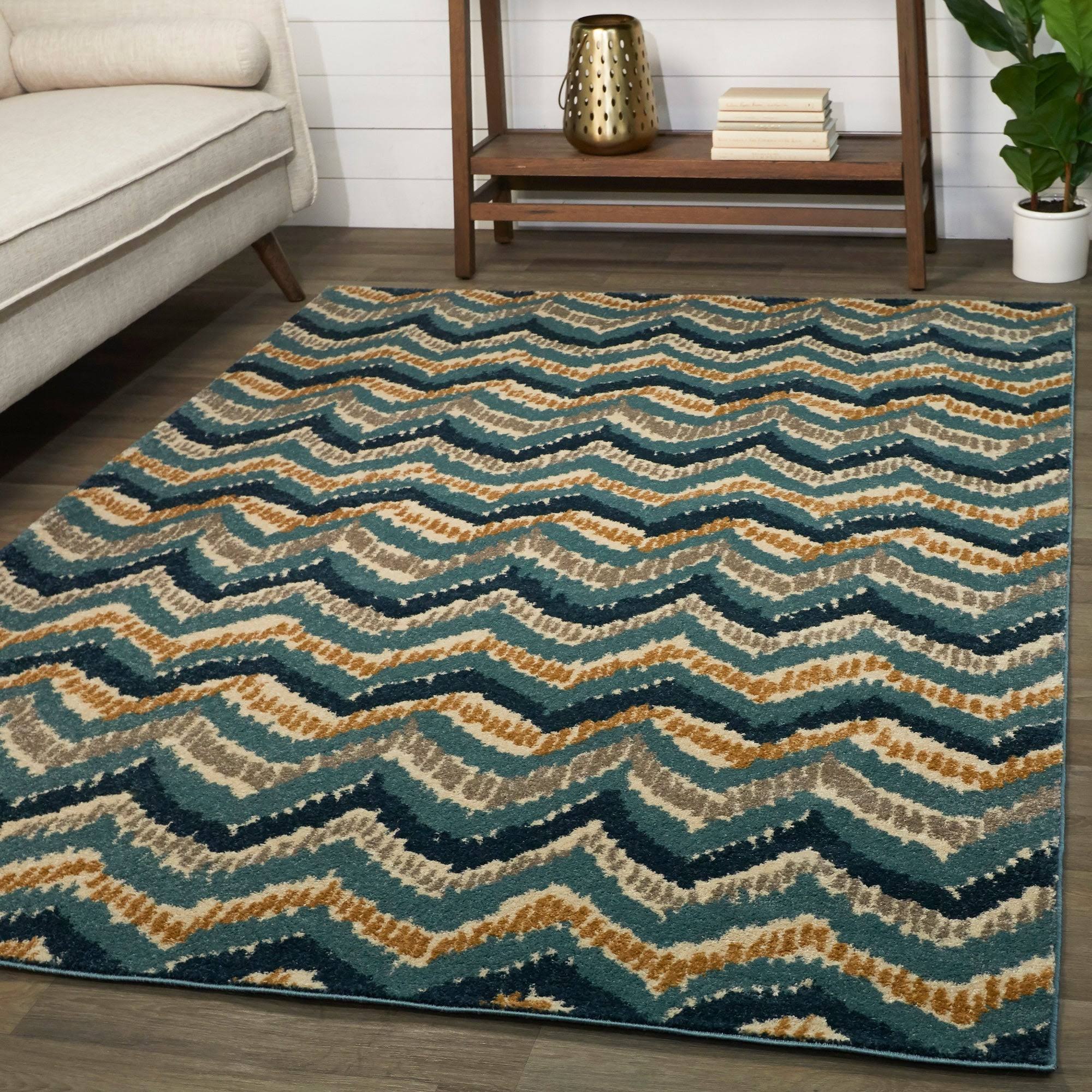 BALTA Fazio Orange 8 ft. x 10 ft. Modern Chevron Area Rug