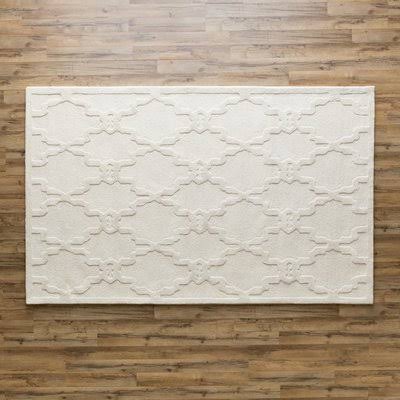 Cabbott Geometric Handmade Tufted Wool Ivory Area Rug Birch Lane Rug Size: Rectangle 3&3x22 x 5&3x22