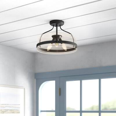 Lovelle 3 - Light 15x22 Simple Dome Semi Flush Mount