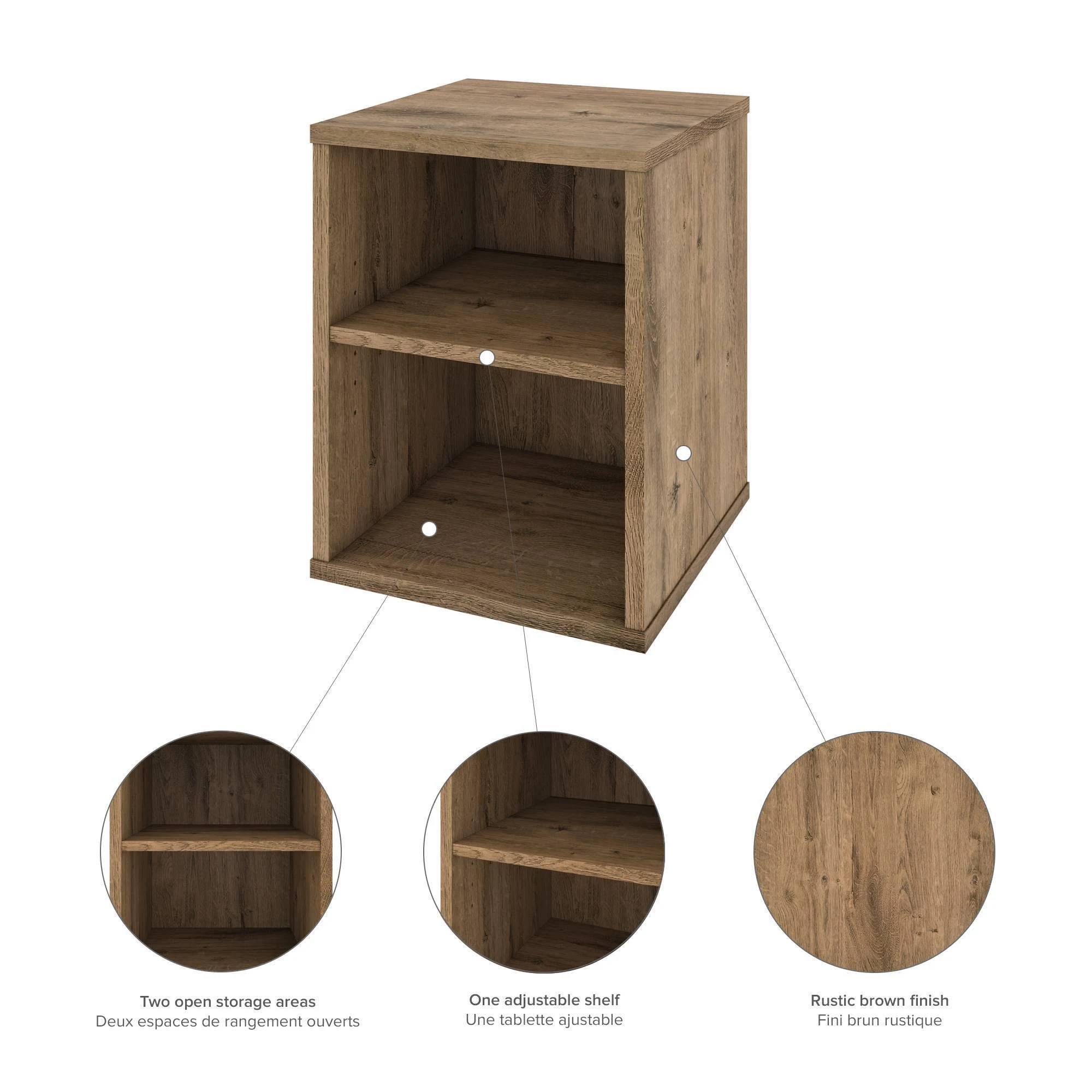 Bestar 22160-000009 Fom End Table in Rustic Brown