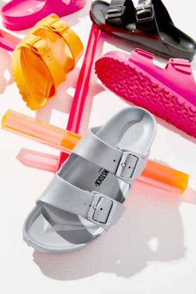 Birkenstock Arizona Eva Sandal in Silver, Women's at Urban Outfitters