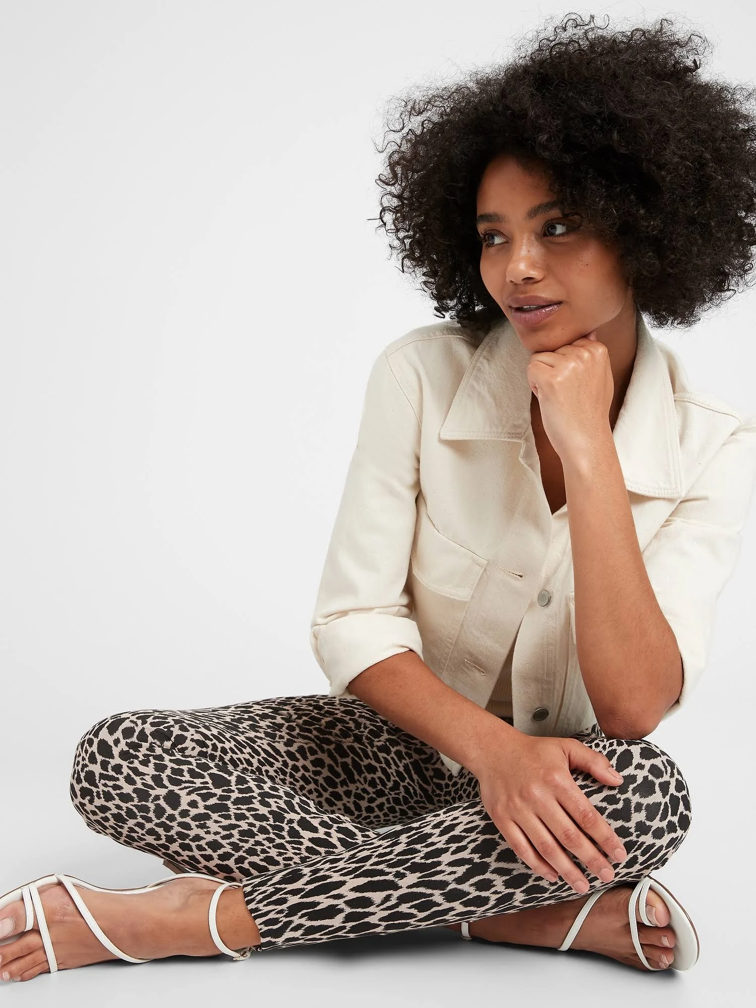 Banana Republic Women's Classic-Skinny Sloan Pant Giraffe Print Size 0 Regular