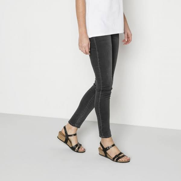 Birkenstock Papillio Lana Natural Leather Cognac Wedge Heel