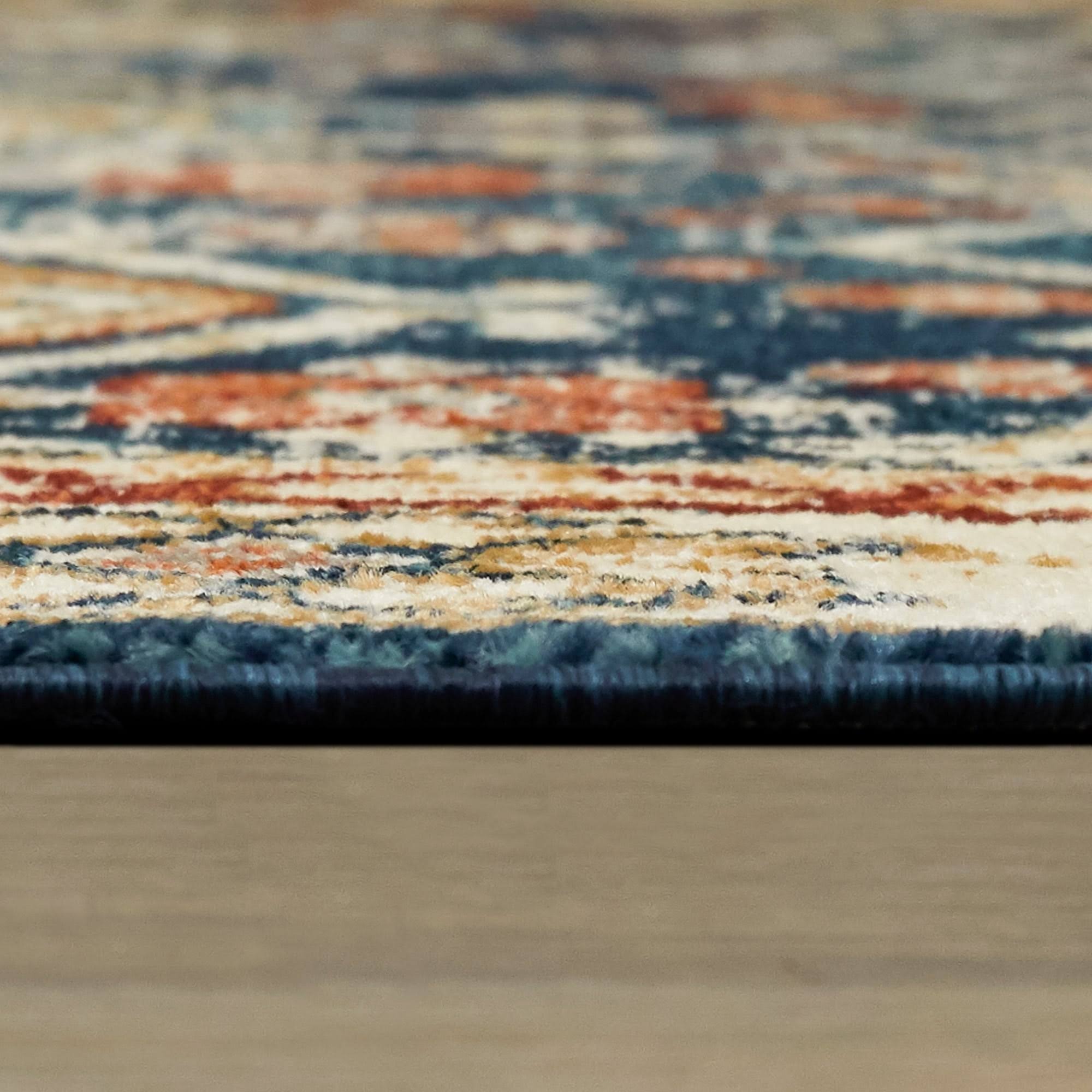 BALTA Reed Rust 5 ft. x 7 ft. Distressed Medallion Area Rug, Red