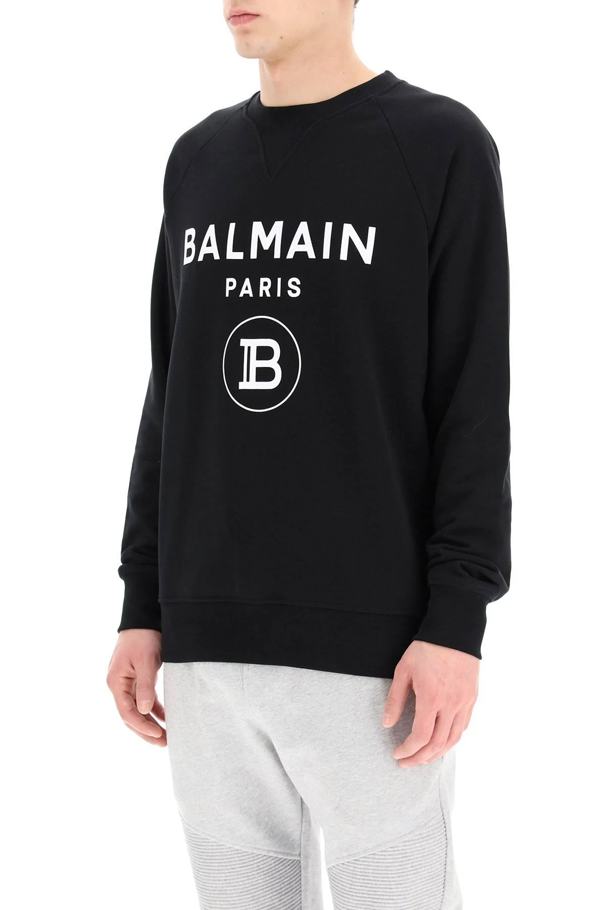 Balmain Logo Print Sweatshirt - Black - Sweatshirts