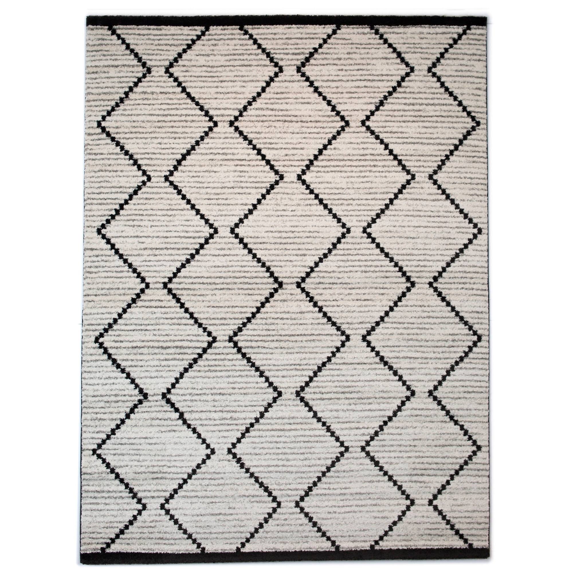 Oscar Geometric Modern Area Rug - 2& x 7& Runner - Off-White