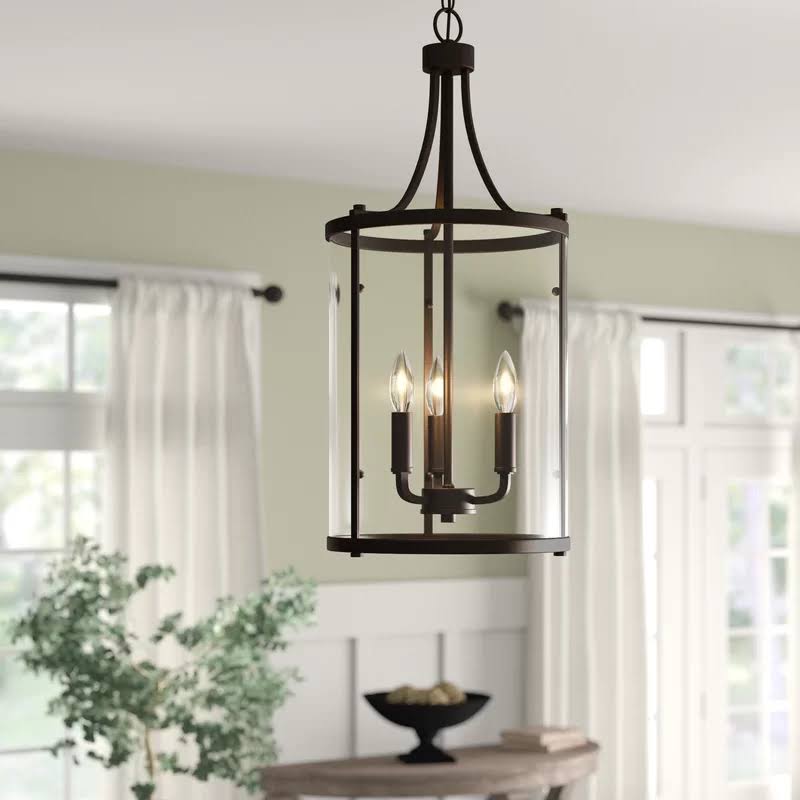 Aadhya 3 - Light Lantern Cylinder Pendant Finish: English Bronze