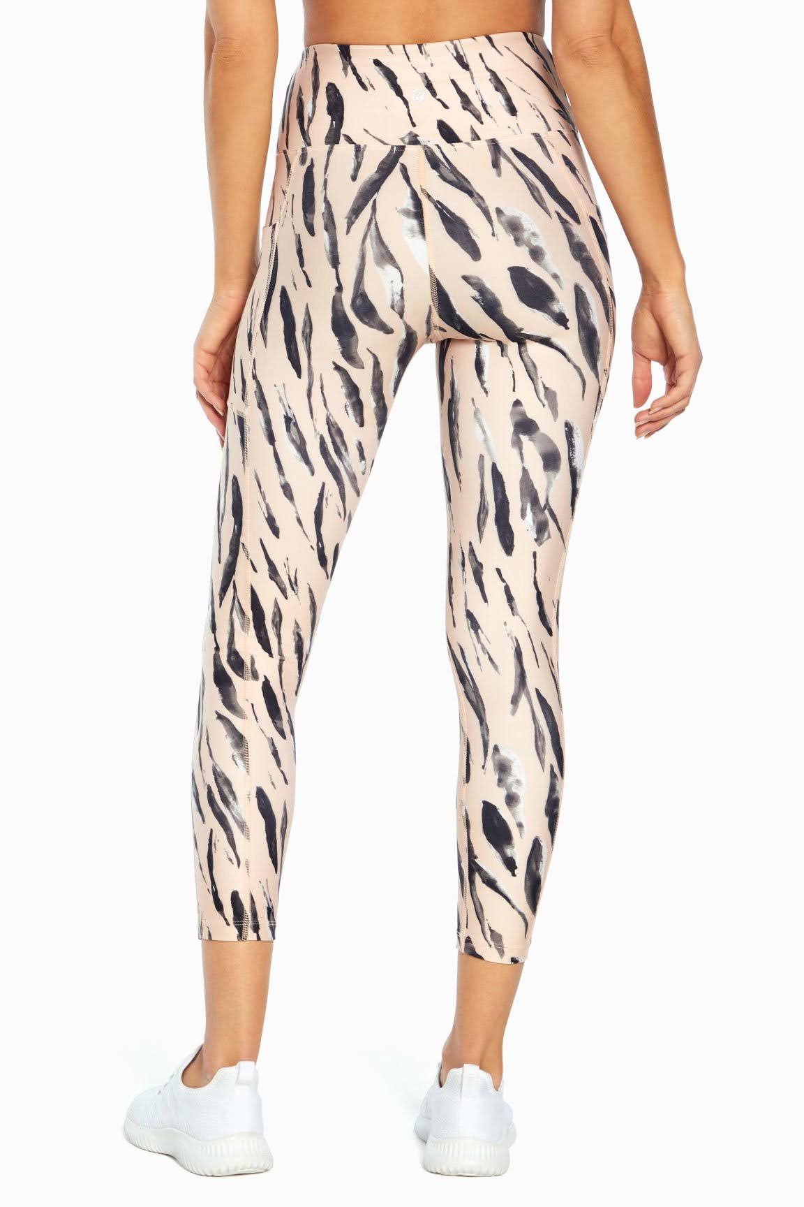 High Rise Mid Calf Capri Pocket Legging Tie Dye Clouds Lavender / S