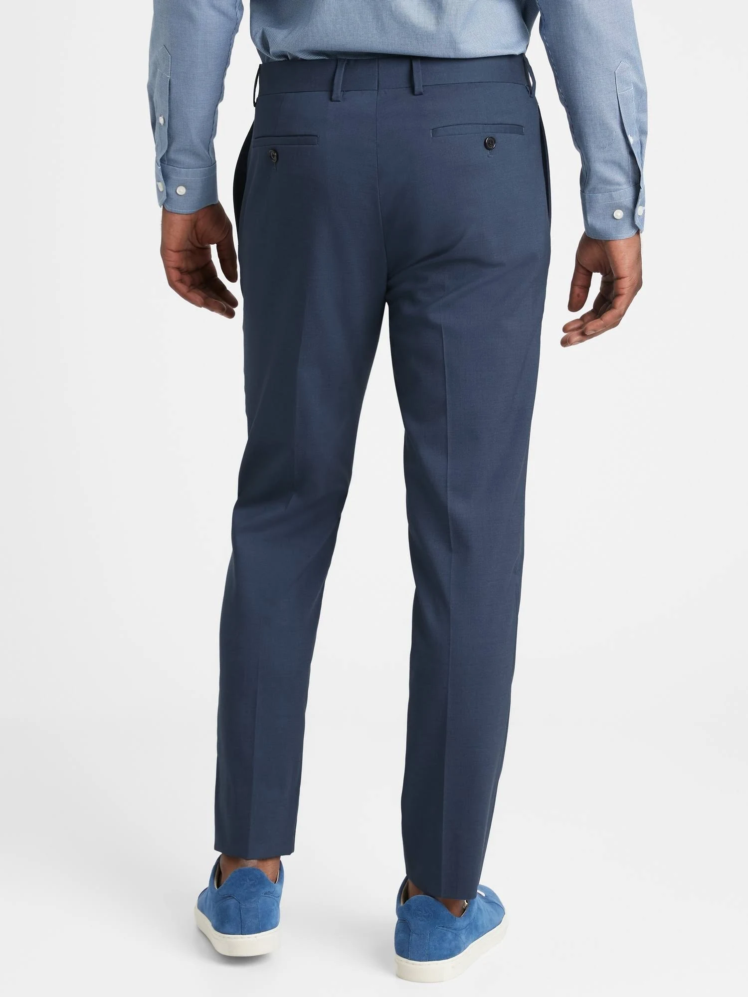 Banana Republic Men's Slim Non-Iron Stretch Cotton Solid Pant Navy Size 31W 30L