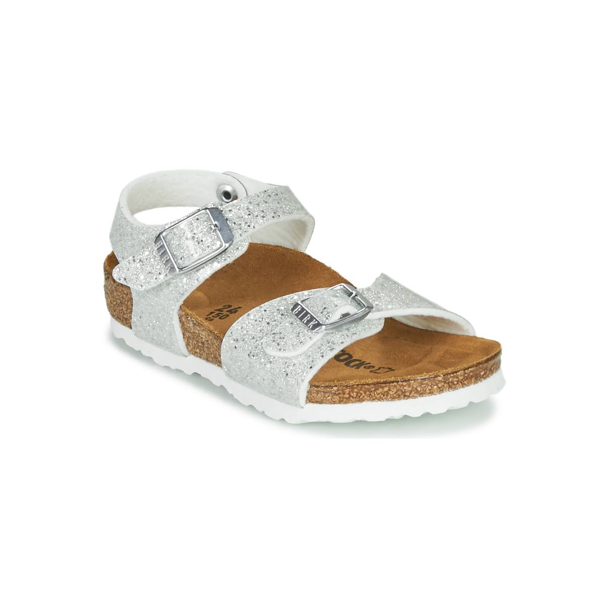 Birkenstock Kids - Girl - Sandals with Platform Soles - Rio Plain Birko-Flor - 26 EU - White