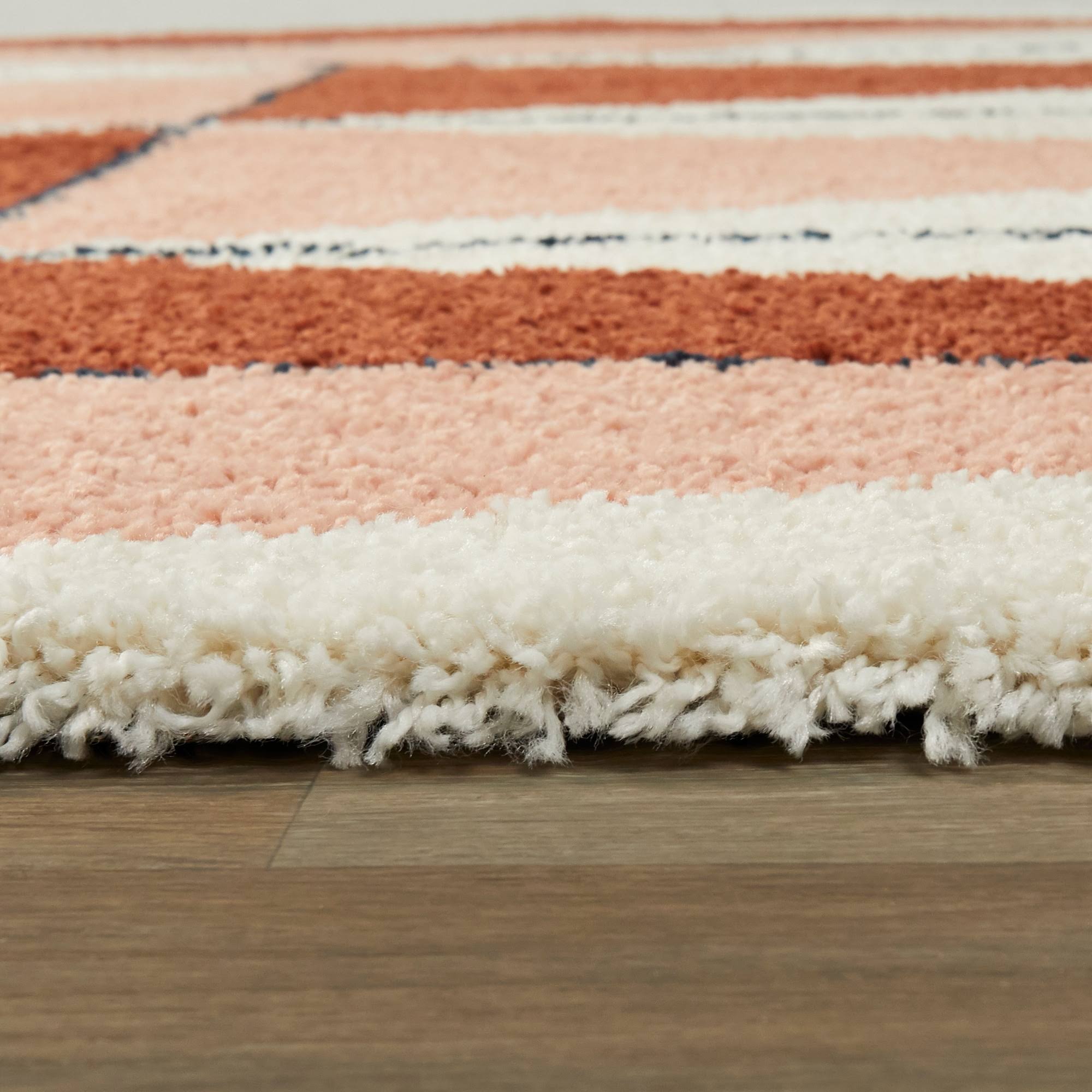 BALTA Levine Orange 5 ft. x 7 ft. Geometric Shag Area Rug