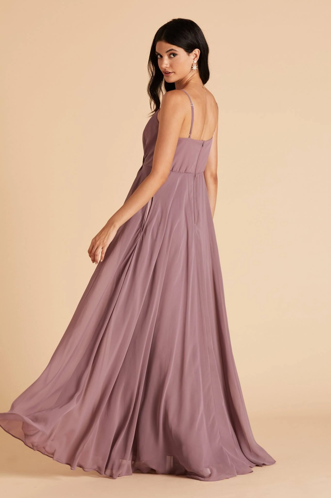 Birdy Grey Kaia Chiffon Bridesmaid Dress in Dark Mauve S / Dark Mauve