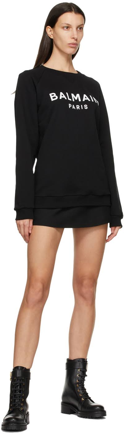 Balmain Black & White Logo Sweatshirt