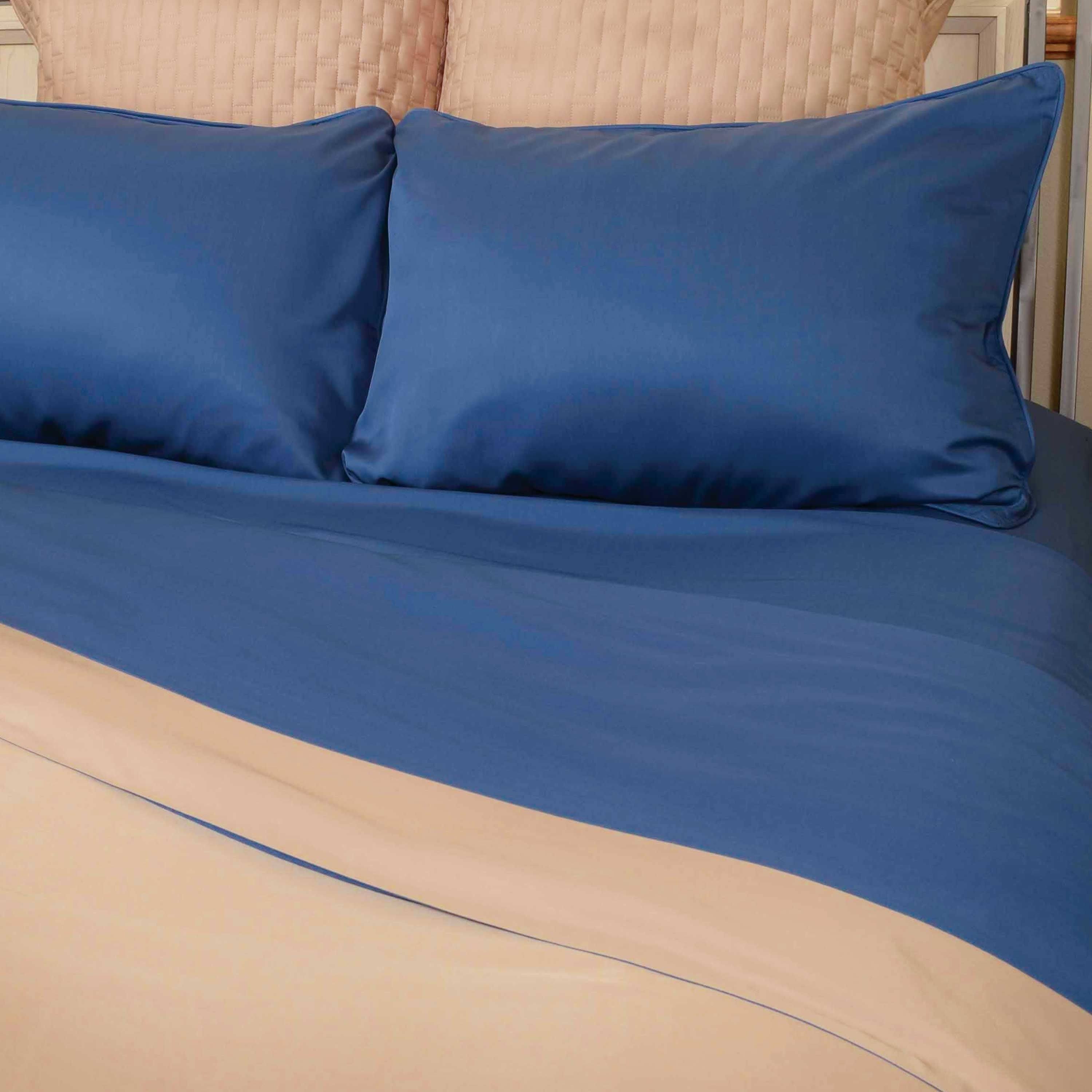 BedVoyage Rayon from Bamboo / Viscose Duvet Cover Indigo/Champagne / King