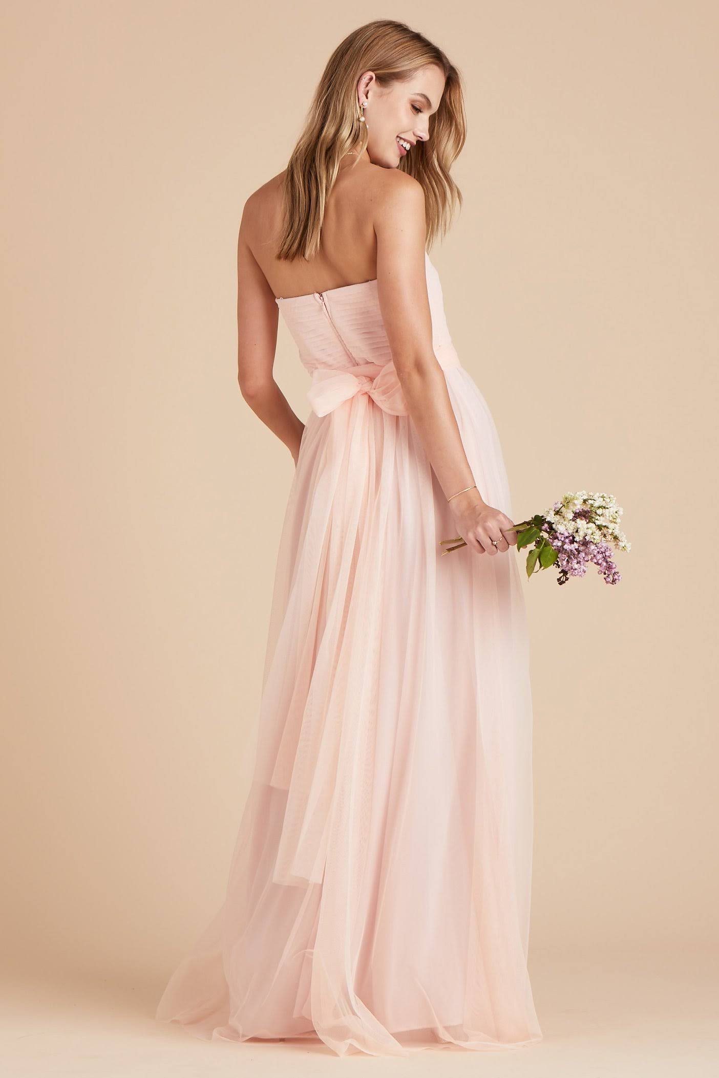 Birdy Grey Christina Convertible Tulle Bridesmaid Dress in Blush Pink Xs / Blush Pink