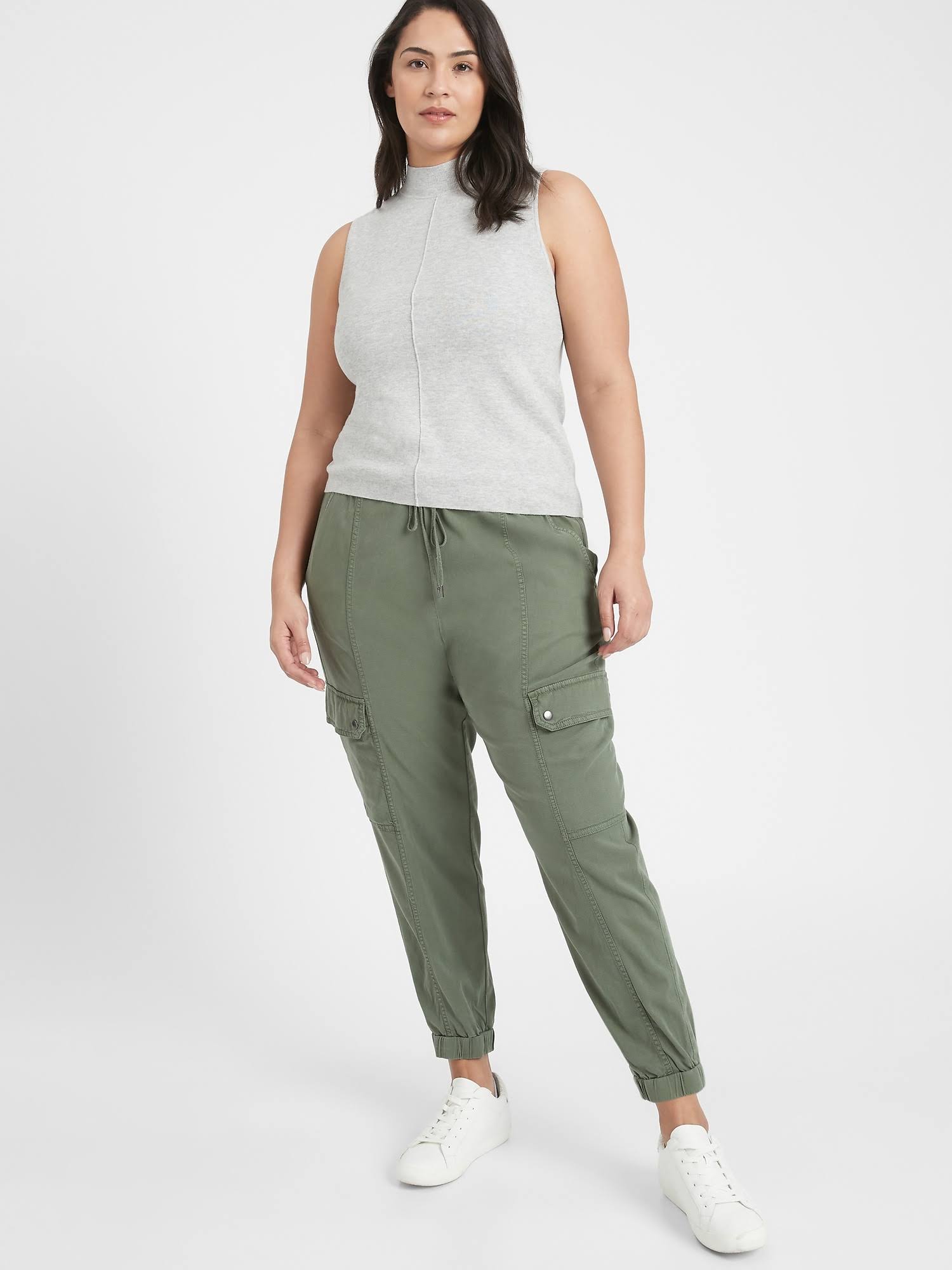 Banana Republic Women's Cargo Jogger Flight Jacket Green Size XL