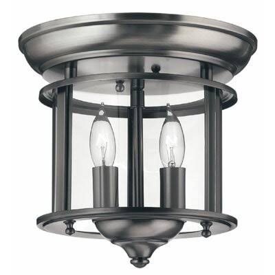 Mcmichael 2 - Light 9.5x22 Flush Mount Birch Lane Finish: Pewter