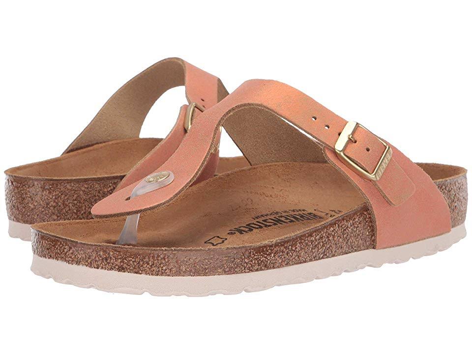 Birkenstock Women's Gizeh Sandal - 38 - Washed Metallic Sea Copper