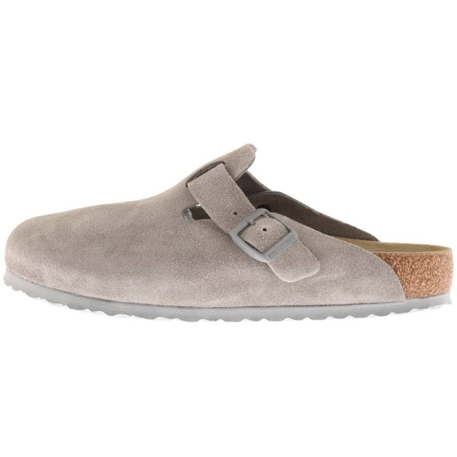 Birkenstock Boston BS Suede Mules Grey