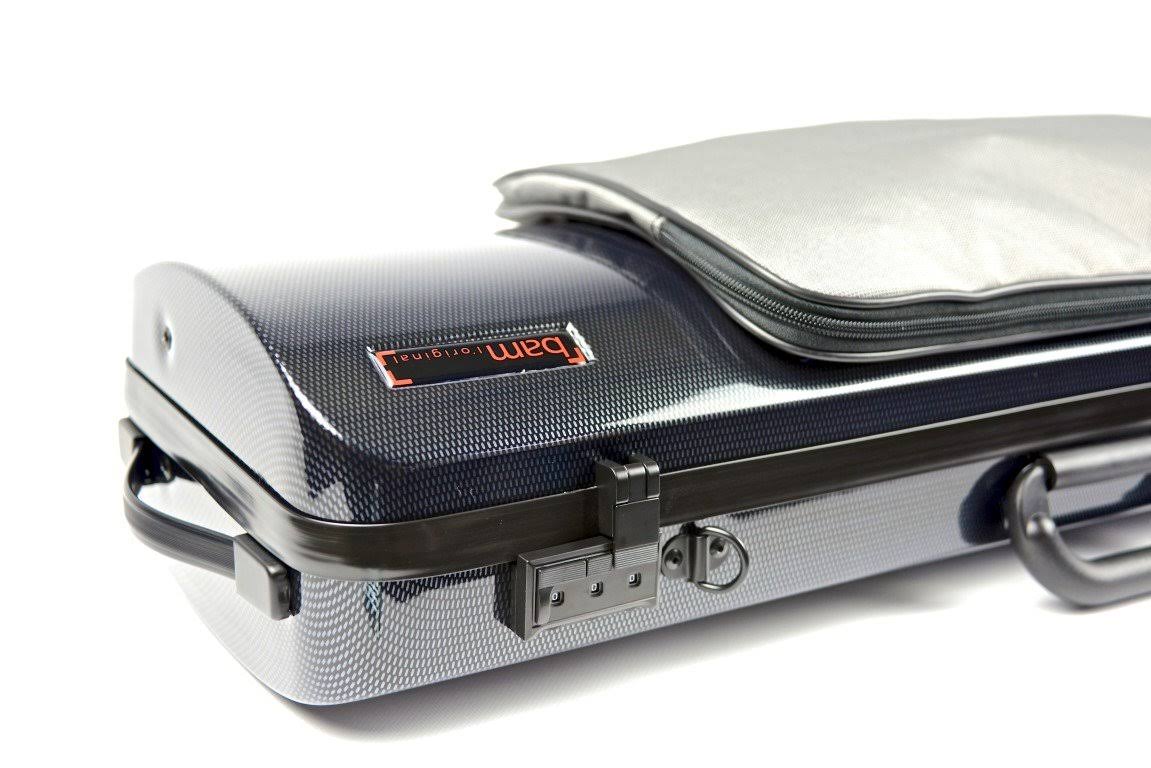 BAM 2011XL Hightech Oblong Violin Case with Pocket Black Carbon