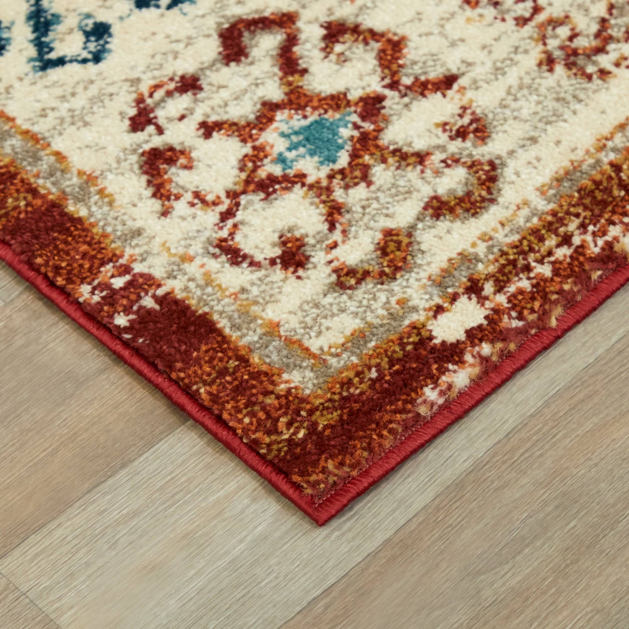 BALTA Reed Rust 5 ft. x 7 ft. Distressed Medallion Area Rug, Red