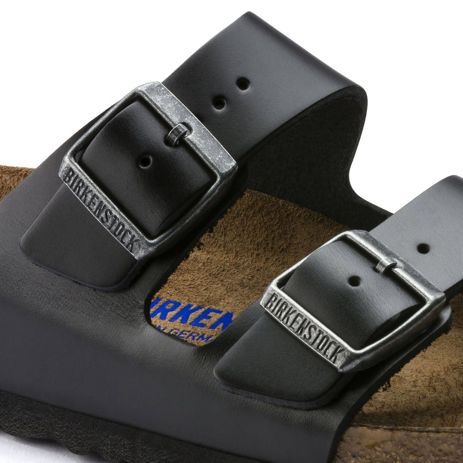 Birkenstock Amalfi Leather Soft Footbed Arizona Sandals Black 45