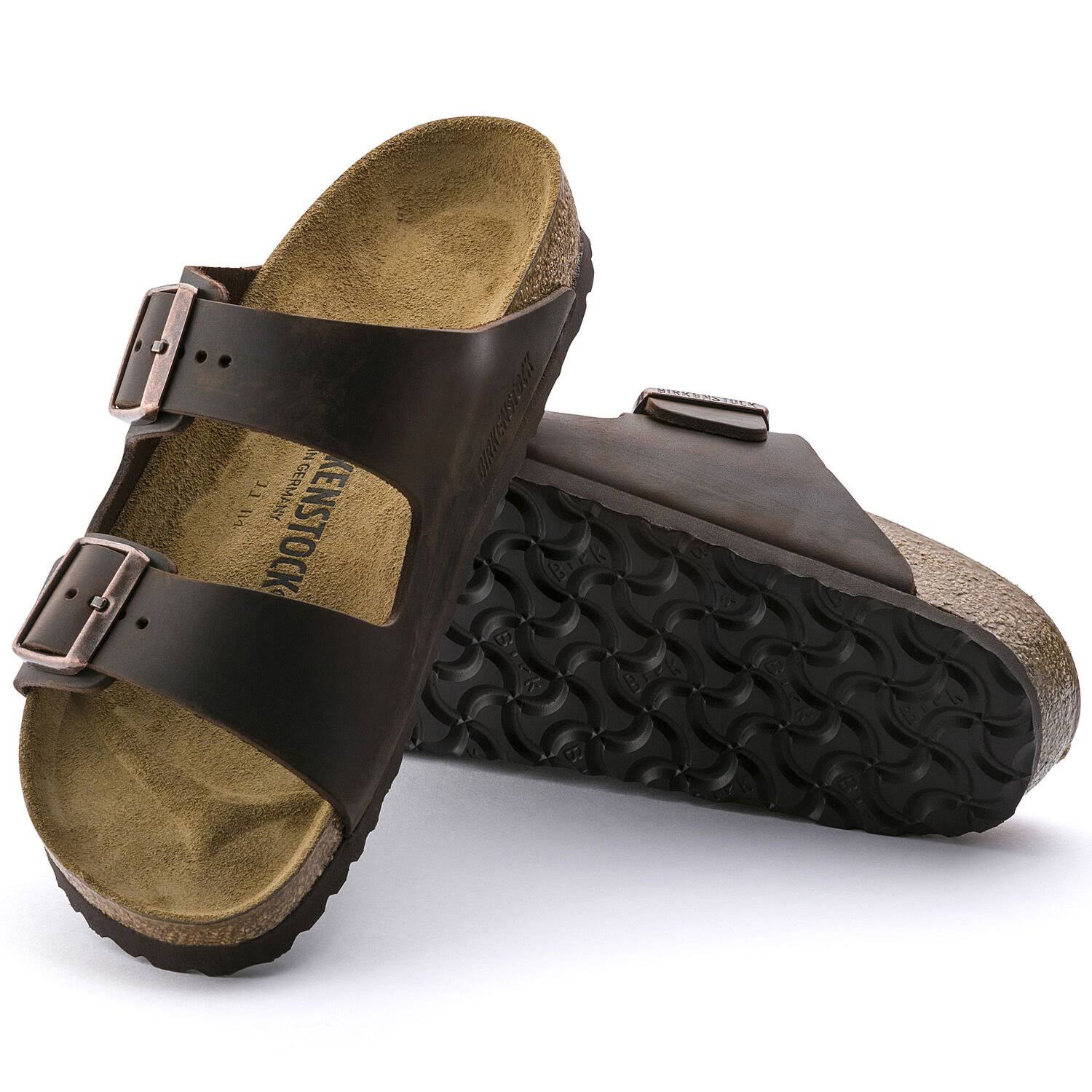 Birkenstock Arizona Oiled Leather Narrow Sandals - Tabacco Brown