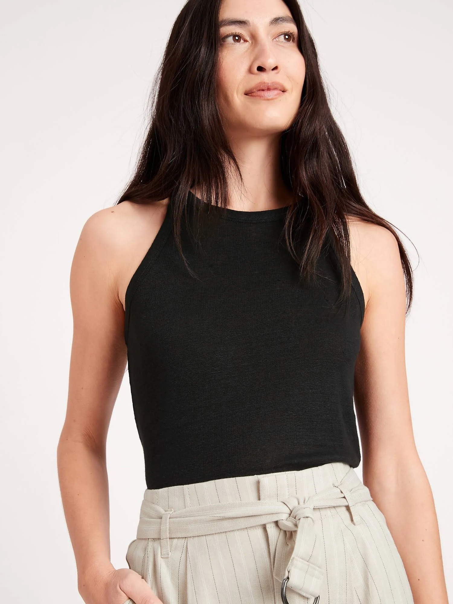 Banana Republic Women's Linen Tank Black Size S