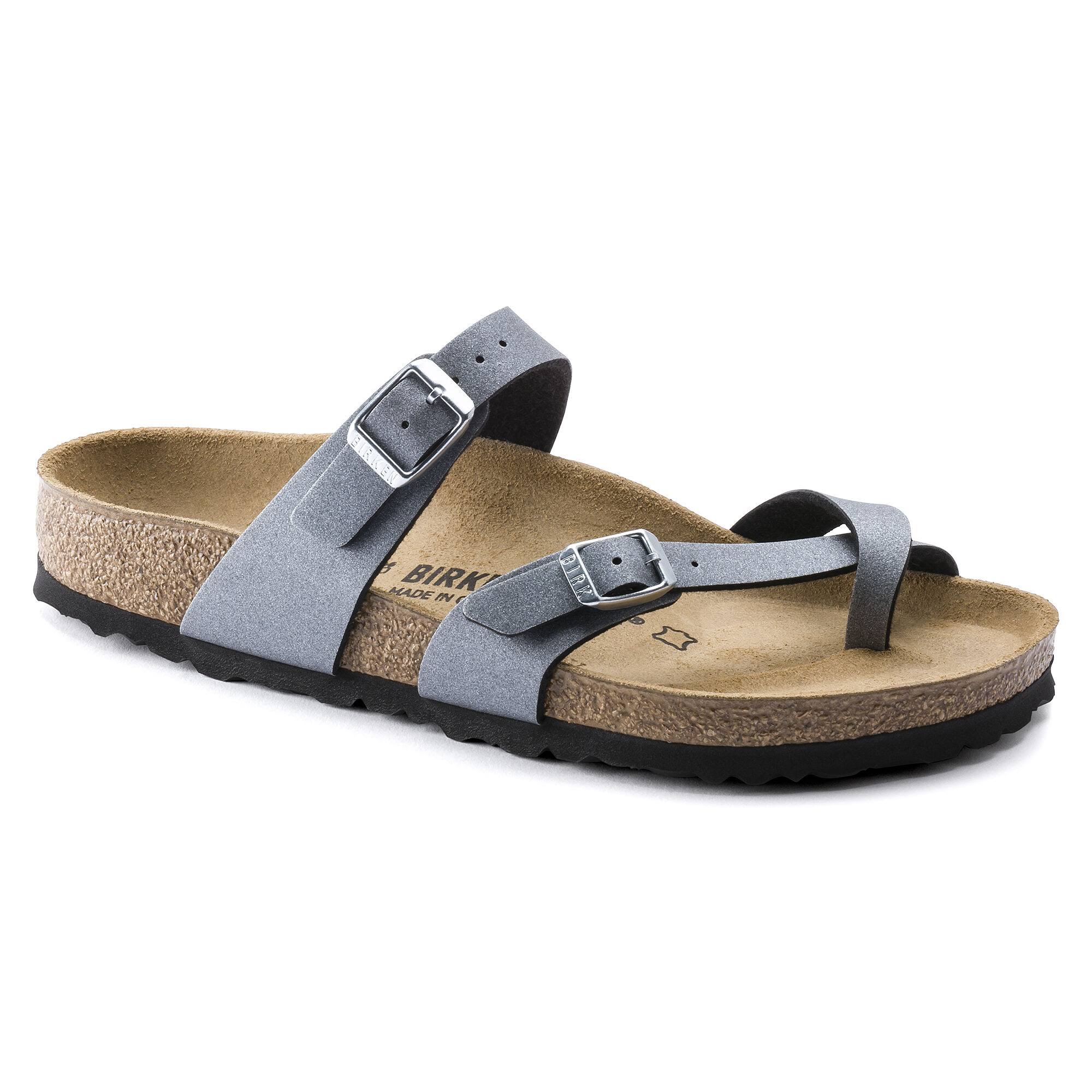 Birkenstock Mayari Birko Flor Sandals - Icy Metallic Anthracite