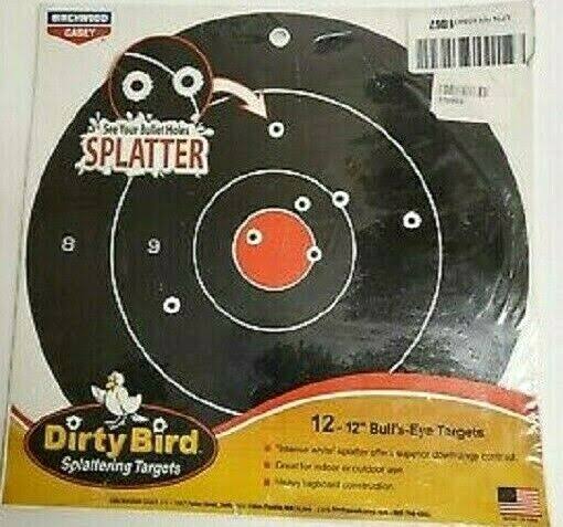 Birchwood Casey 35070 Dirty Bird 12x22 Bullseye-100 Targets