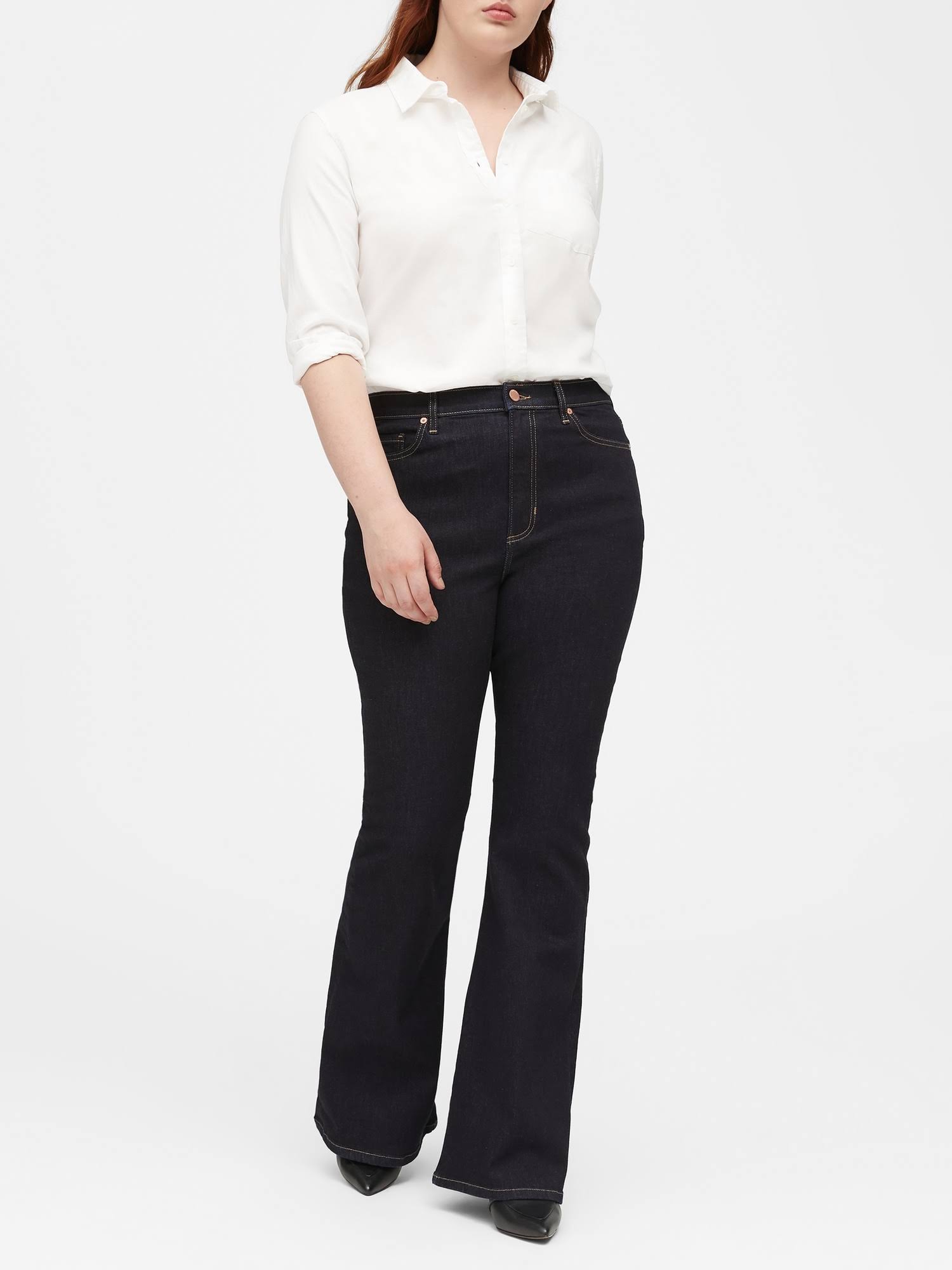 Banana Republic Women's High-Rise Flare Jean Rinse Size 27 Regular