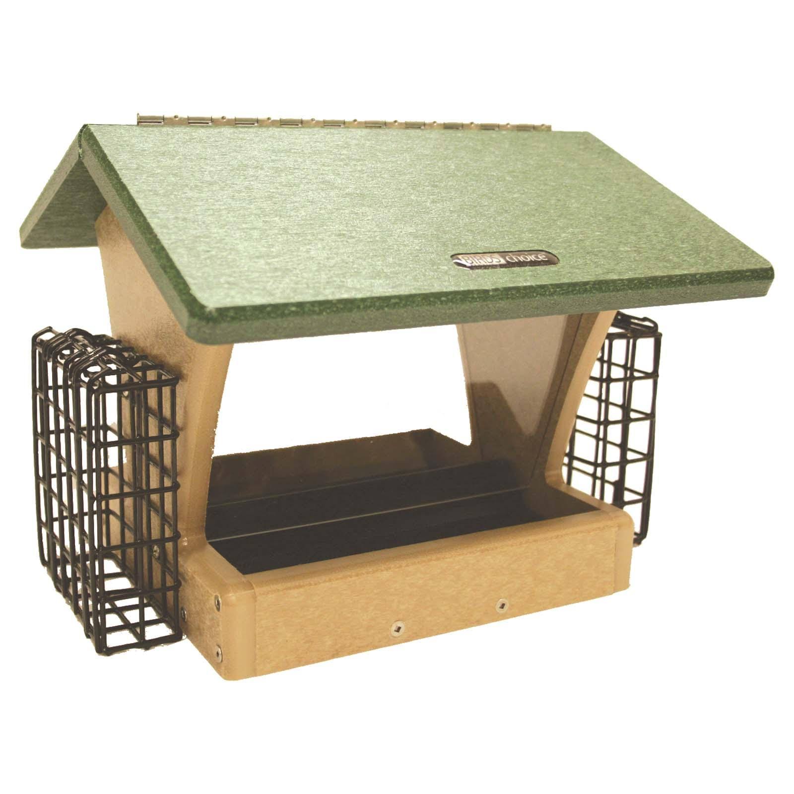 Birds Choice 4 Quart 2-Sided Recycled Hopper Bird Feeder