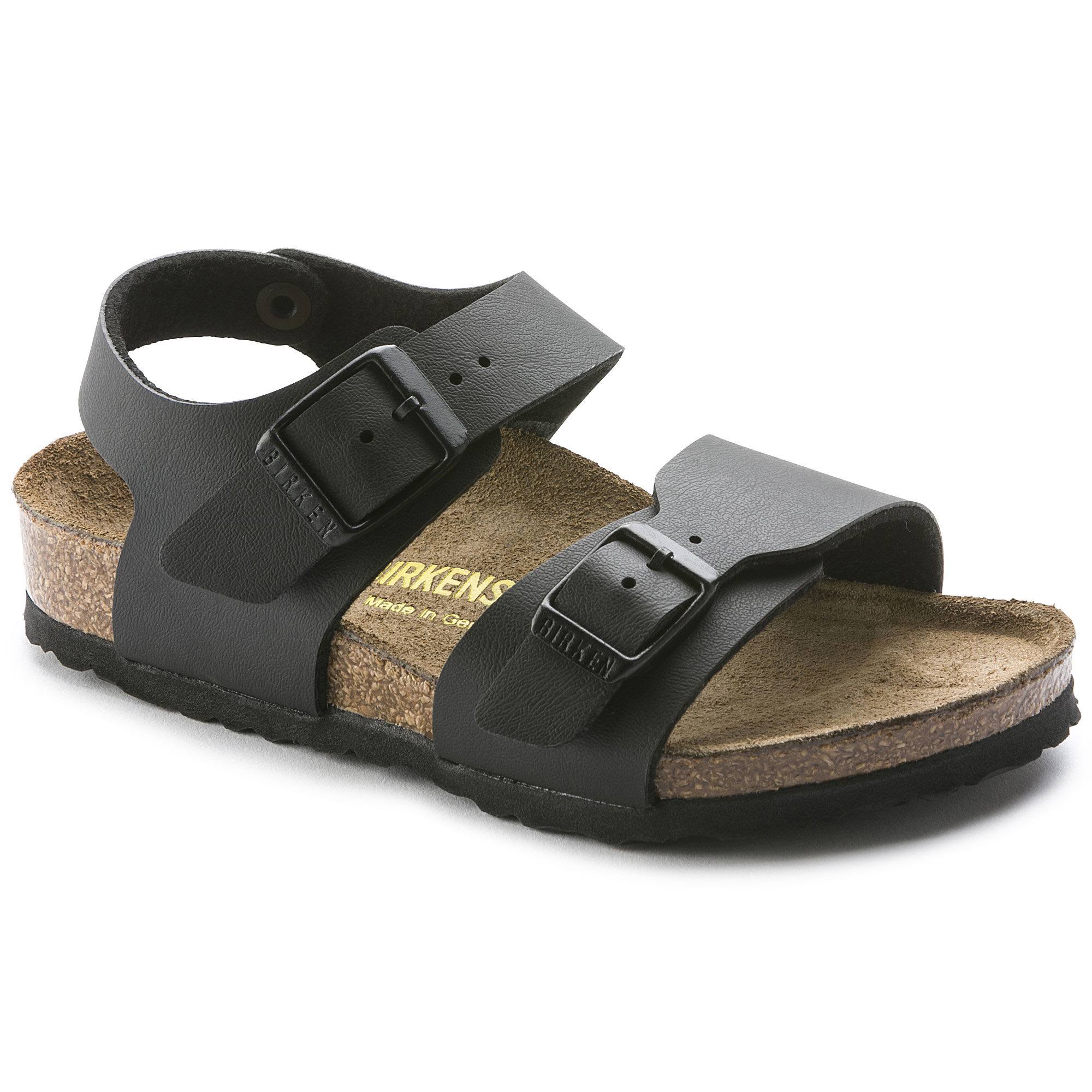 Birkenstock New York Birko Flor Narrow Kids Sandals - Black