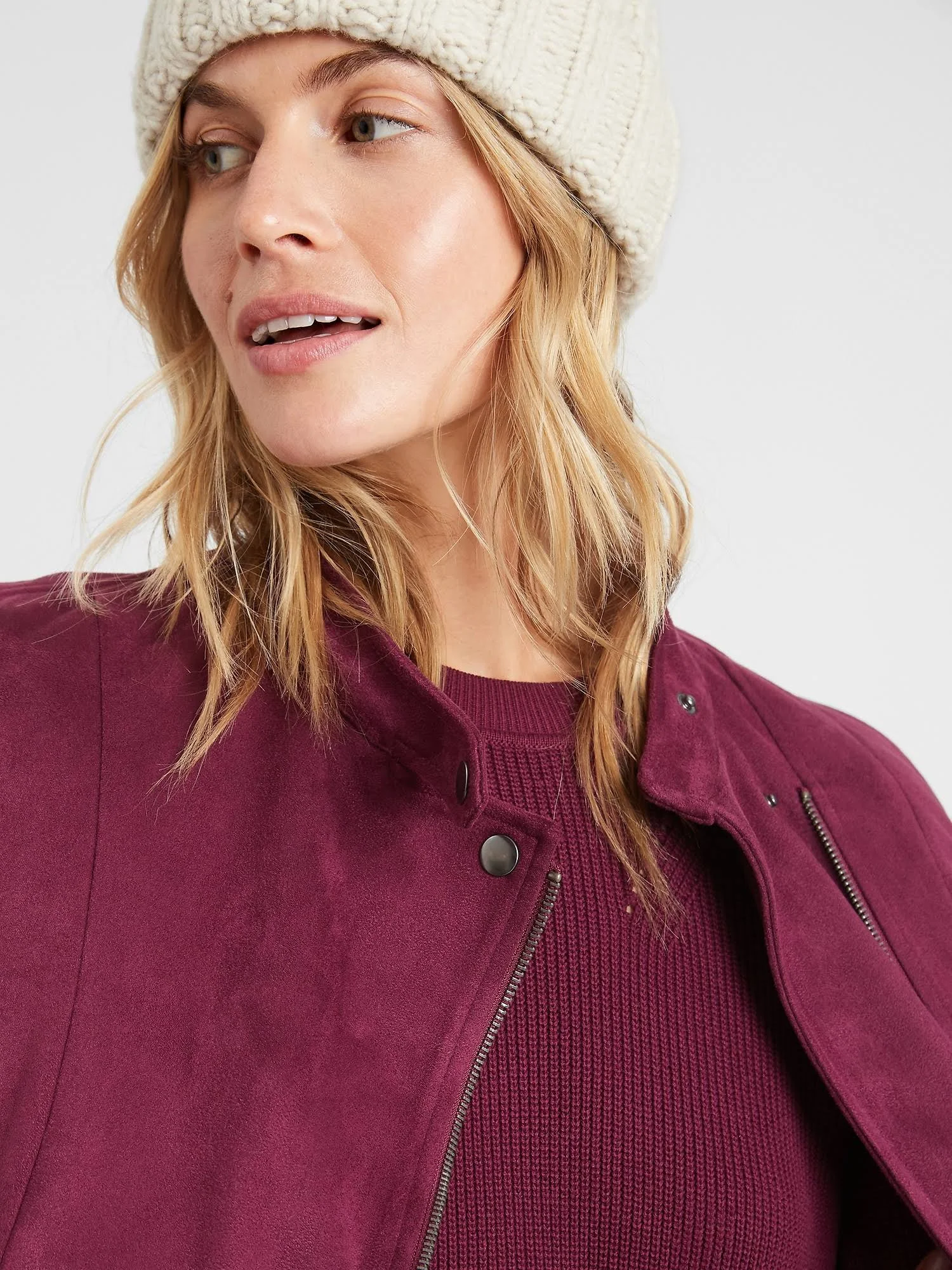 Women's Chunky Crew-Neck Sweater Beet Root