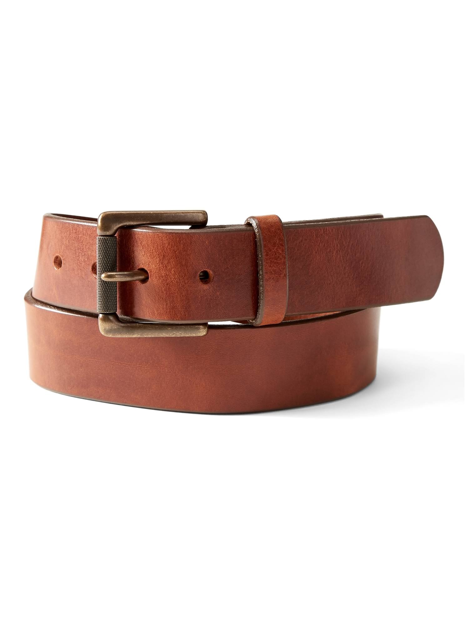 Banana Republic Men's Tumbled Leather Belt Cognac Size 30
