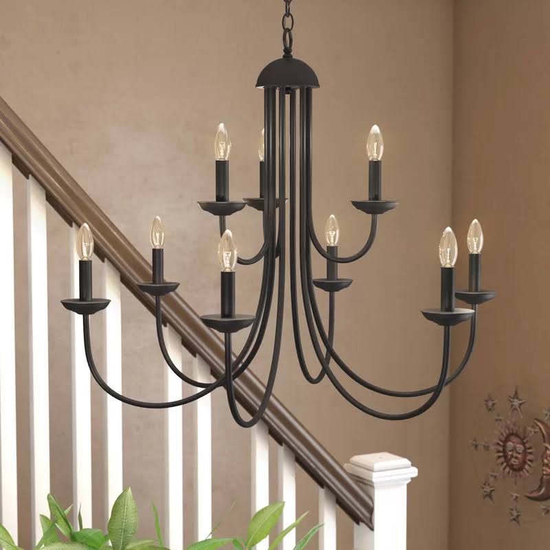 Fennimore 9-Light Candle Style Chandelier Finish: Brushed Nickel